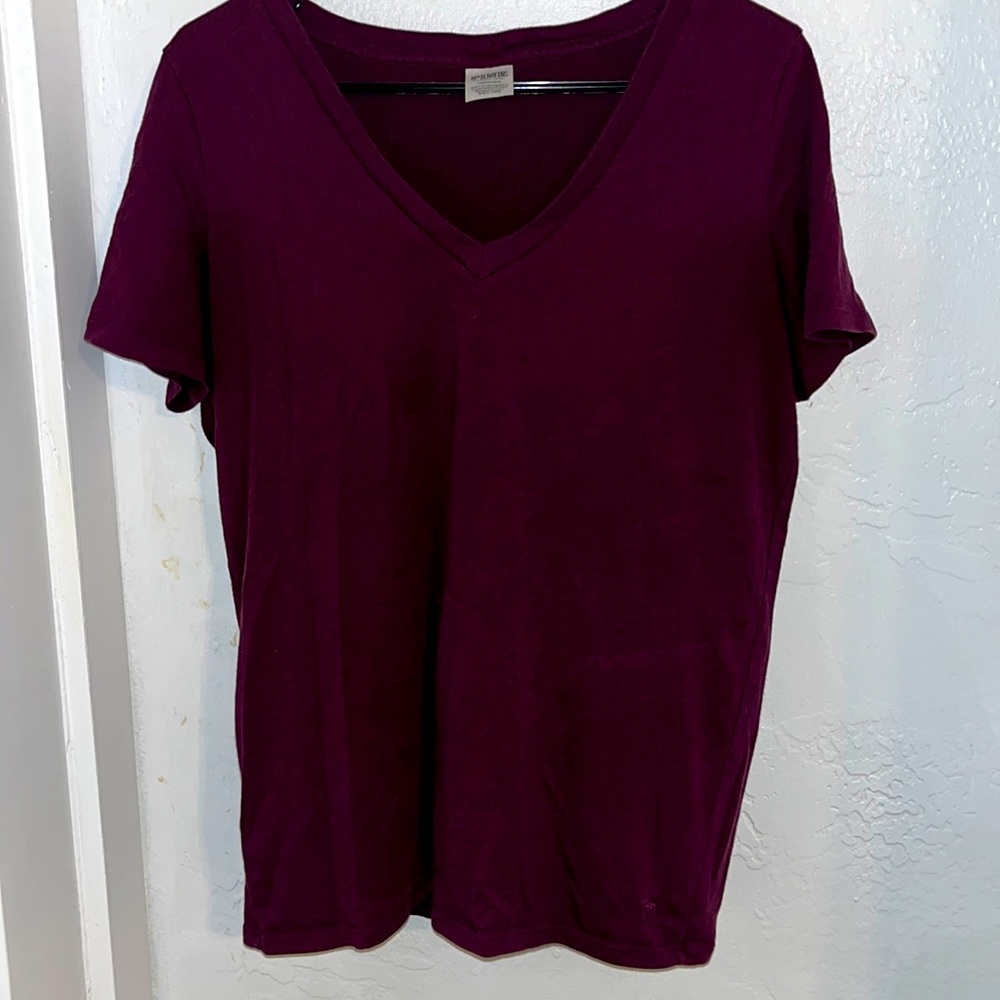 Victoria's Secret pink maroon colored T-shirt, V-neck